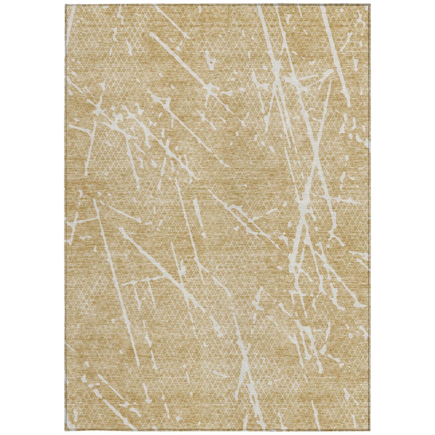 3' X 5' Beige And Ivory Abstract Washable Indoor Outdoor Area Rug-4