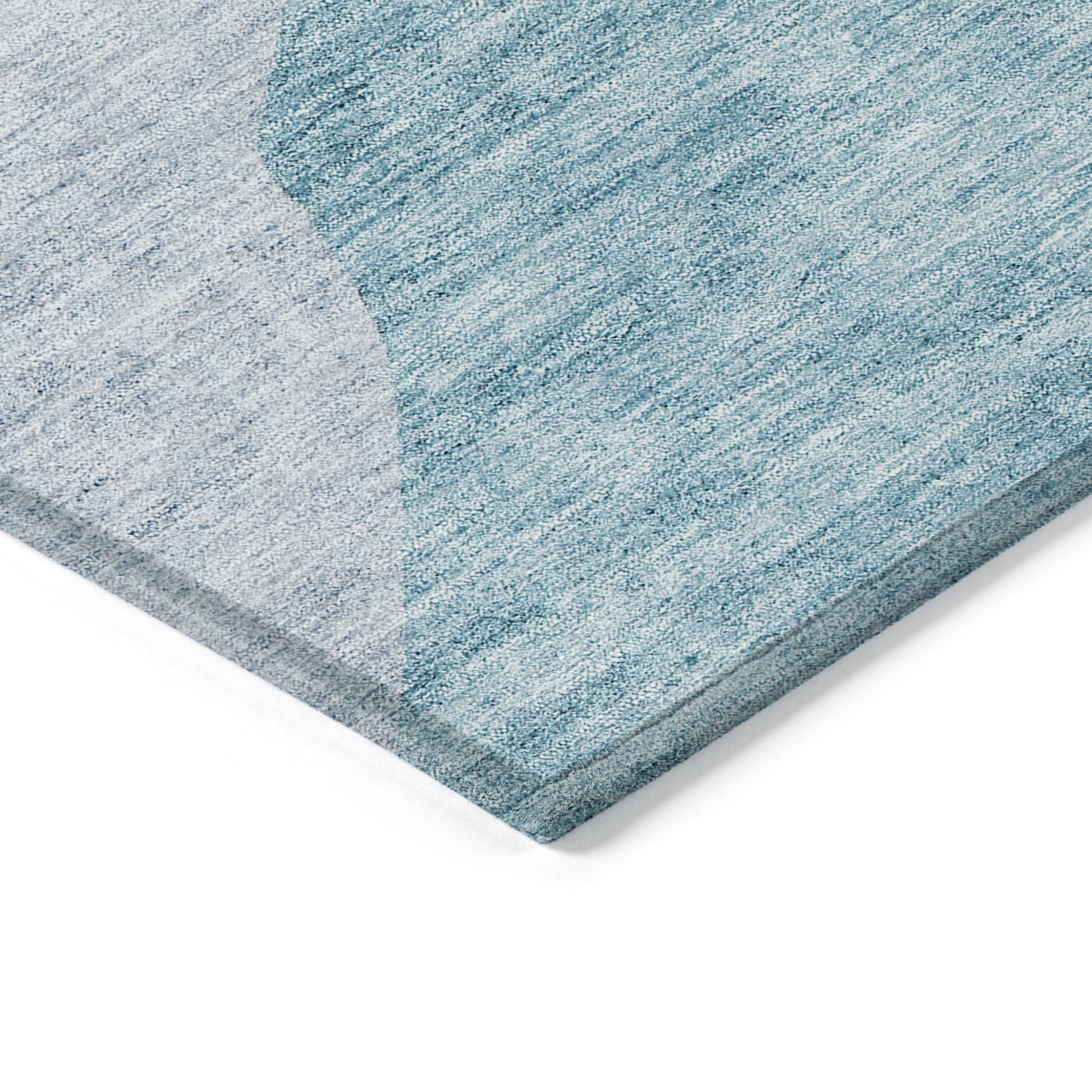 3' X 5' Teal Blue Artichoke Green And Blue Abstract Washable Indoor Outdoor Area Rug-3