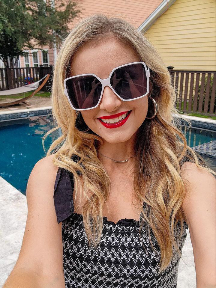 LADYBOSS SUNGLASSES - GLAMOURS (White)-3