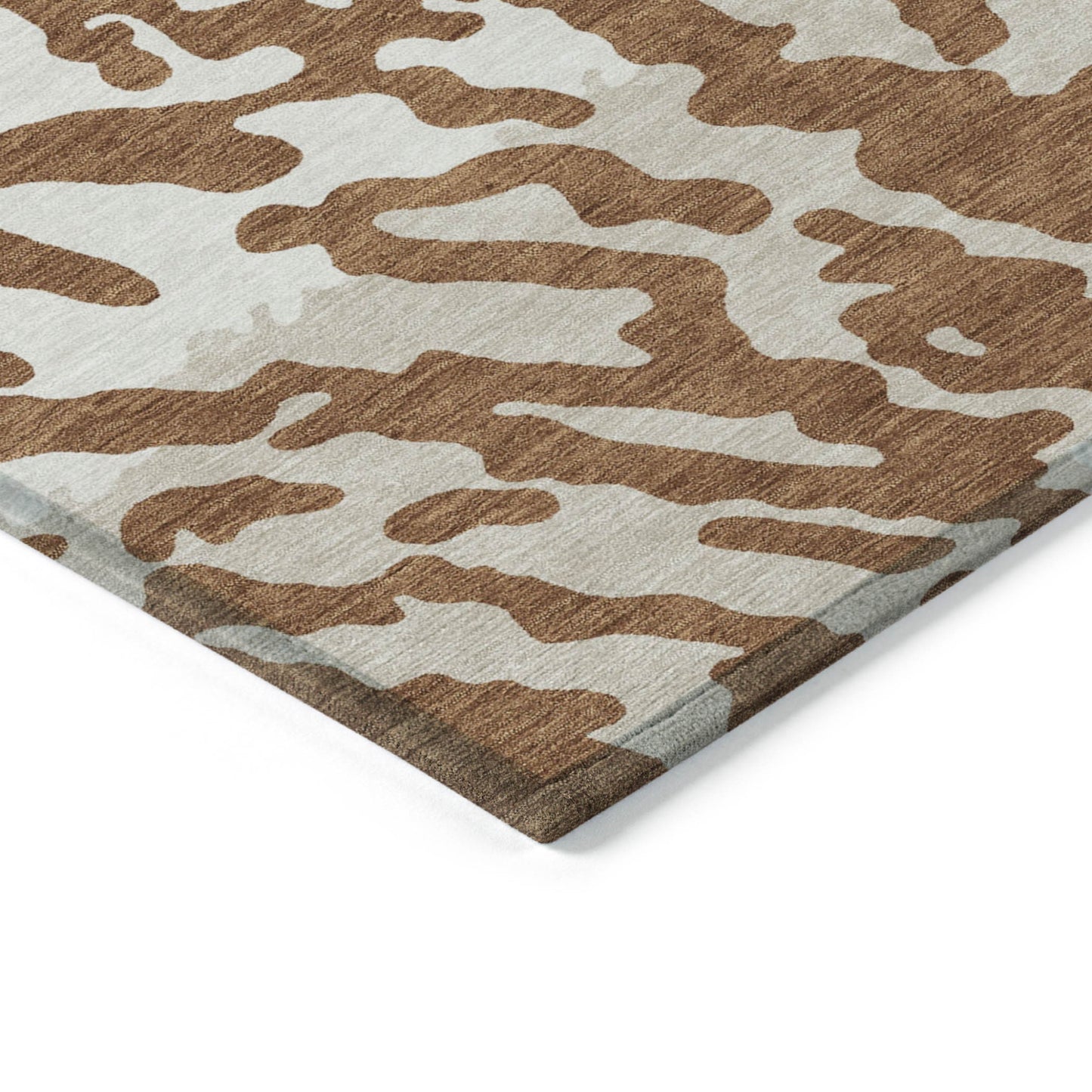 5' X 8' Brown Beige And Ivory Animal Print Washable Indoor Outdoor Area Rug-4