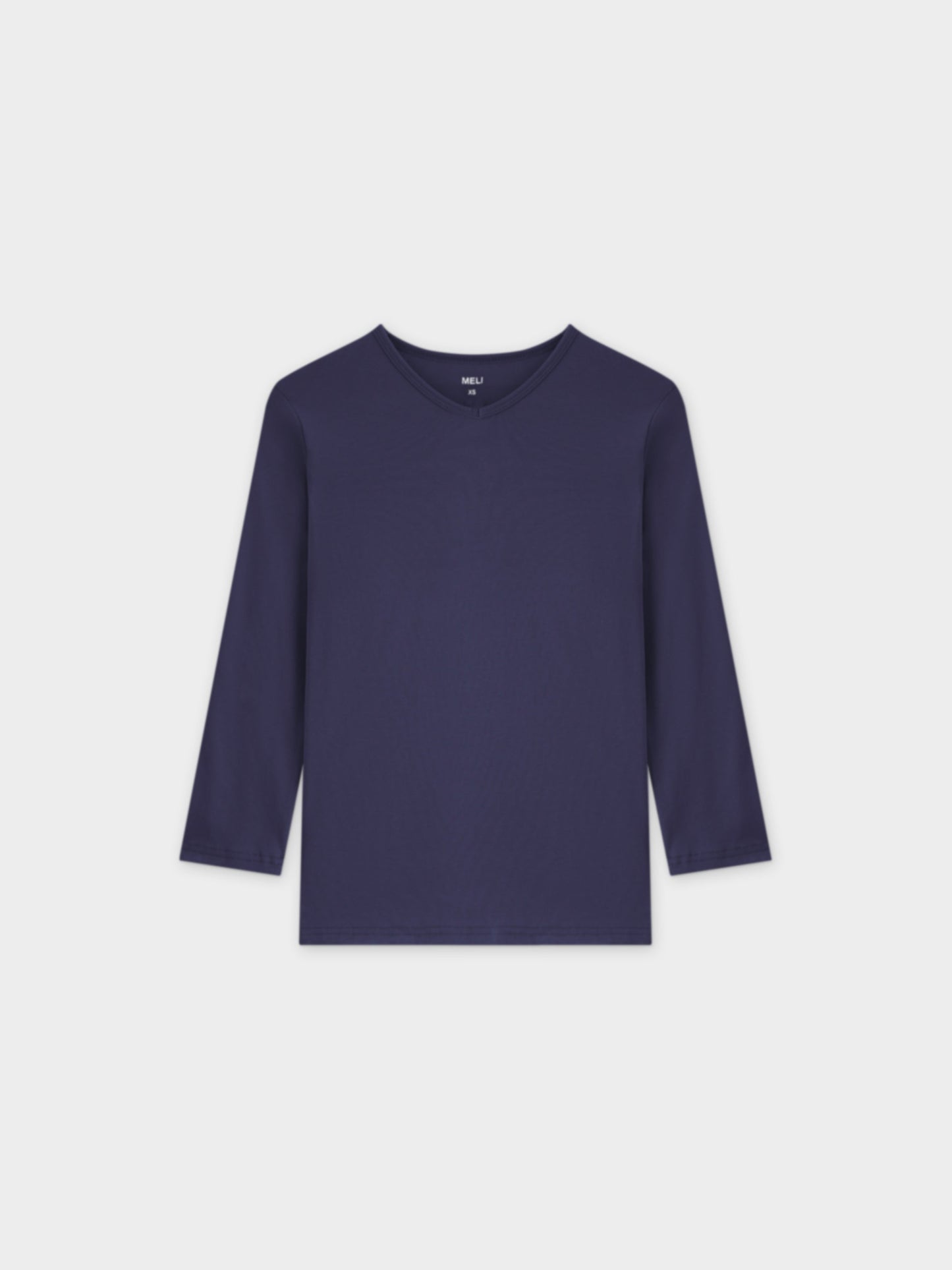 BASIC HIGH V TEE 3Q-NAVY-0
