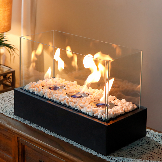 18"x 8''x11.5" Portable Tabletop Fireplace–Clean-Burning Bio Ethanol Ventless Fireplace-0