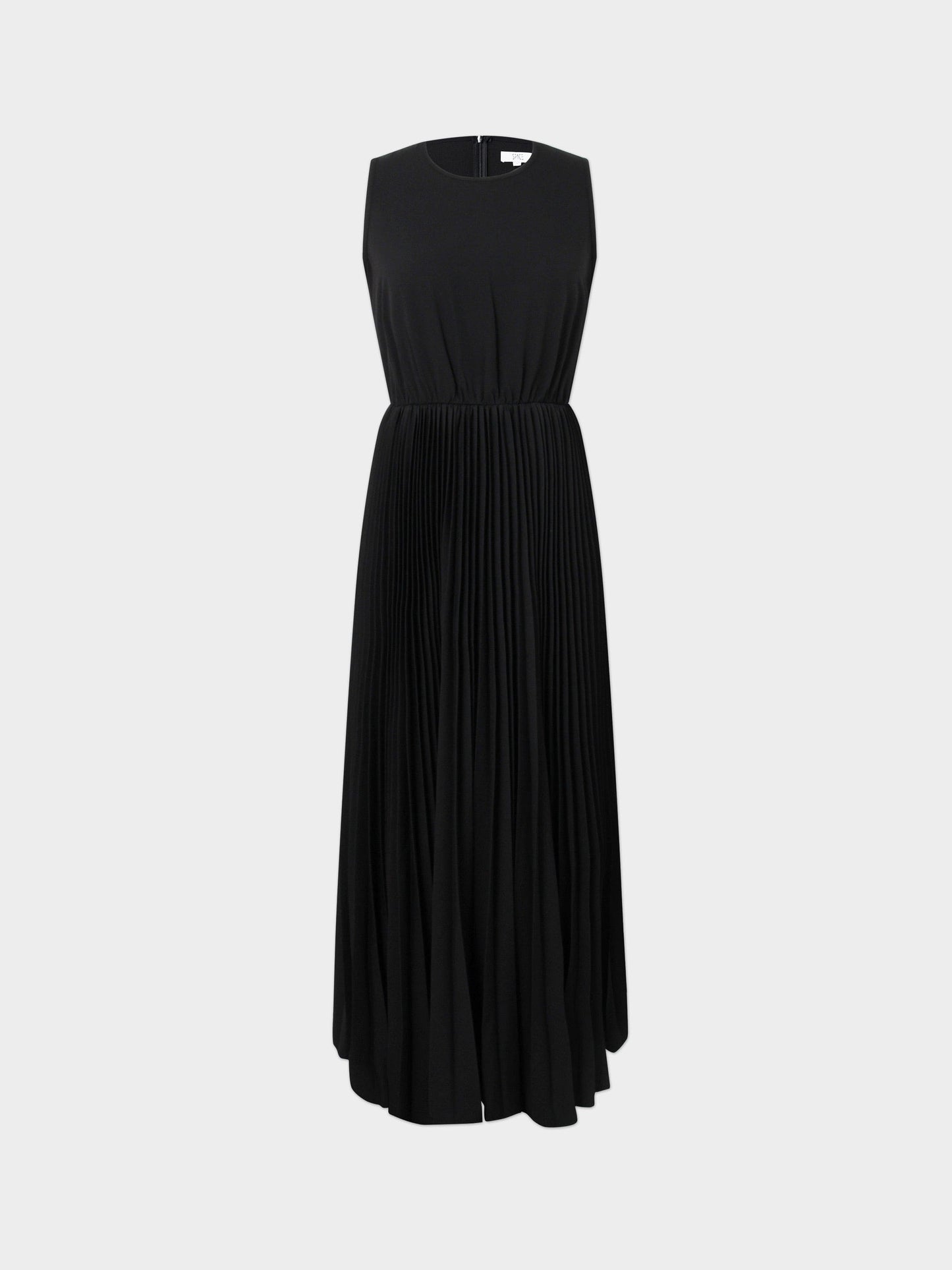 Pleated Slip Dress-Black-0