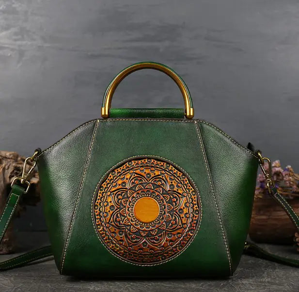 2020 Genuine Leather Vintage Tote Shoulder Bag