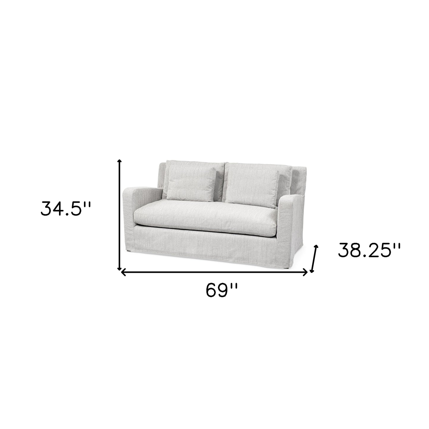 69" Gray Fabric Sofa-4