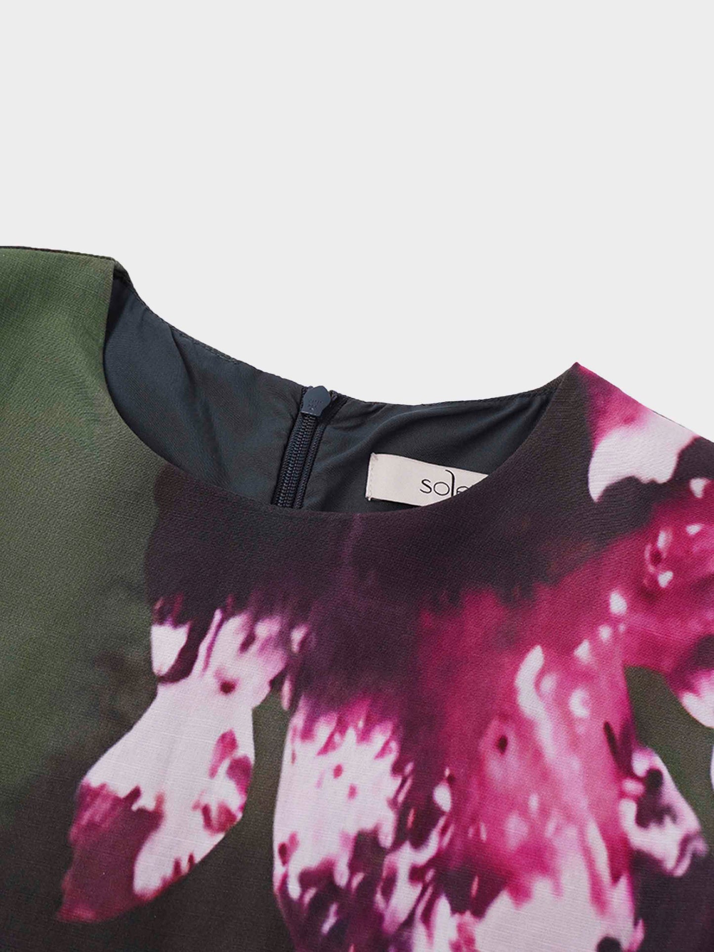 Empire Waist Puff Sleeve Dress-Green Forest-4