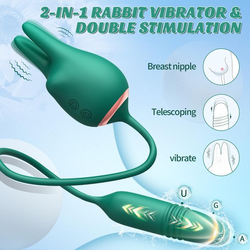 LustRabbit Thrusting Dildo Clitoral Vibrator-1