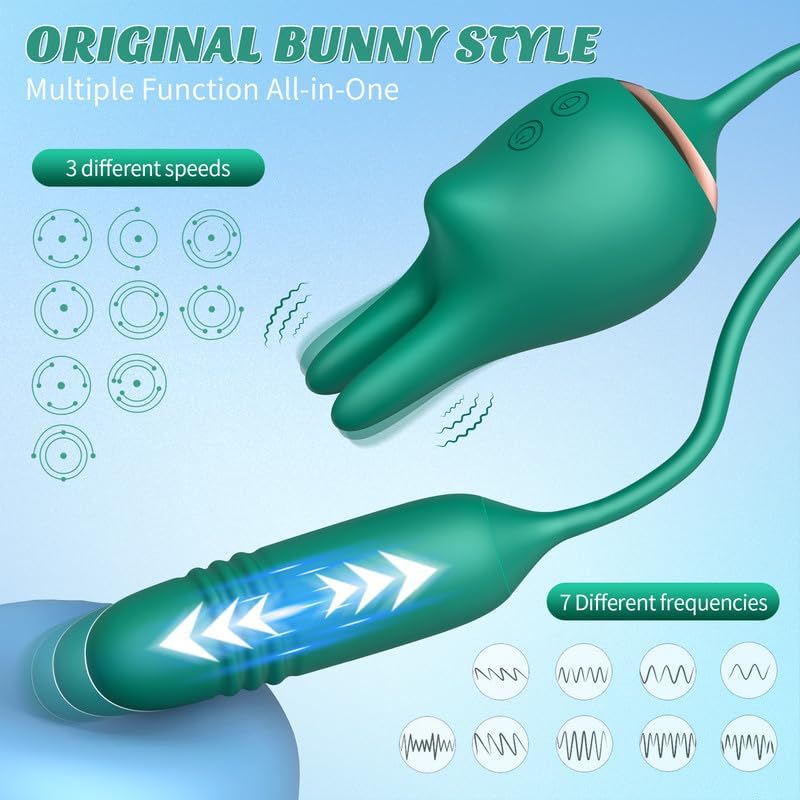 LustRabbit Thrusting Dildo Clitoral Vibrator-2
