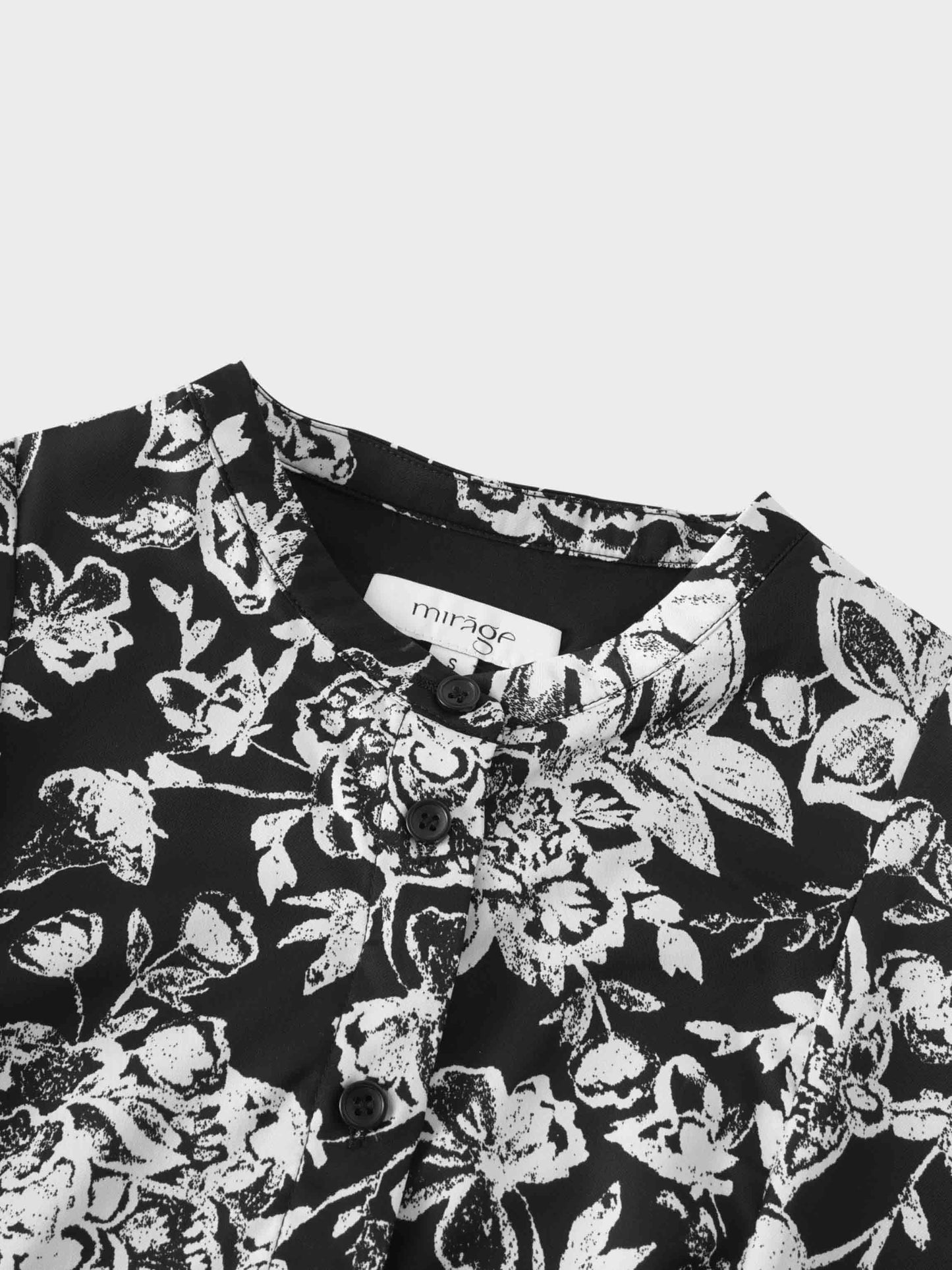 Princess Style Shirtdress-Black/White Floral-2