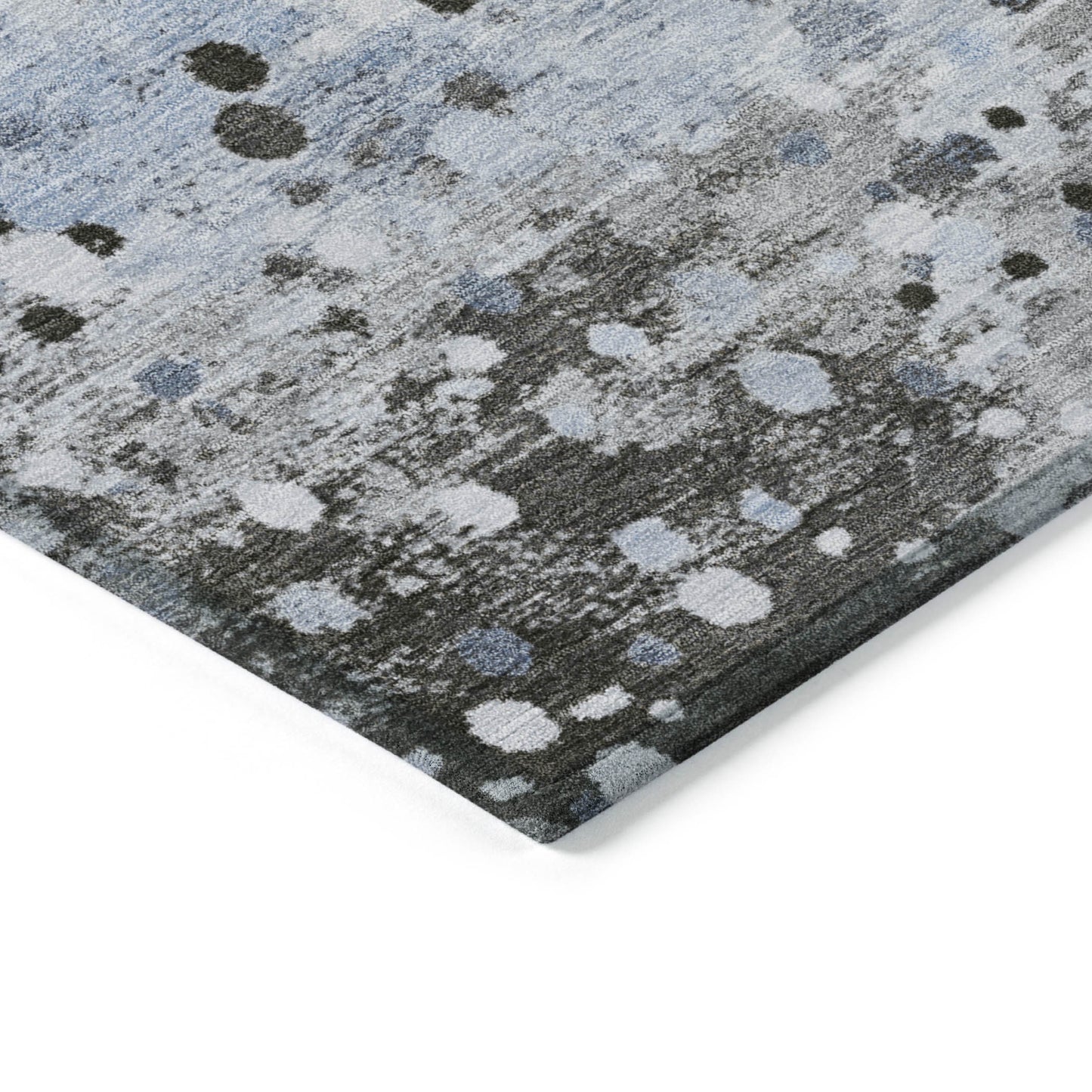 8' X 10' Sky Blue And Gray Abstract Washable Indoor Outdoor Area Rug-8