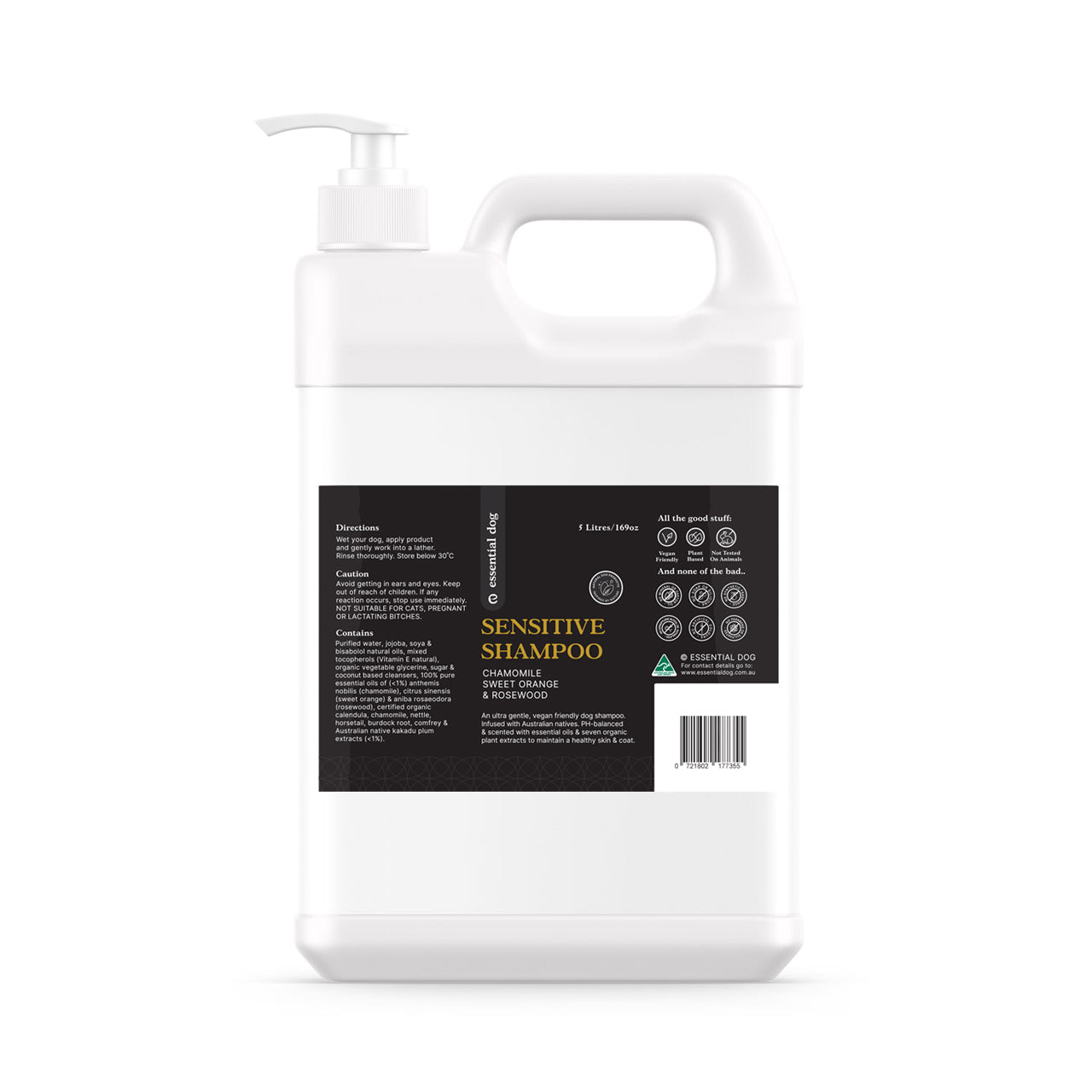 natural dog shampoo 5 litre groomers sensitive skin