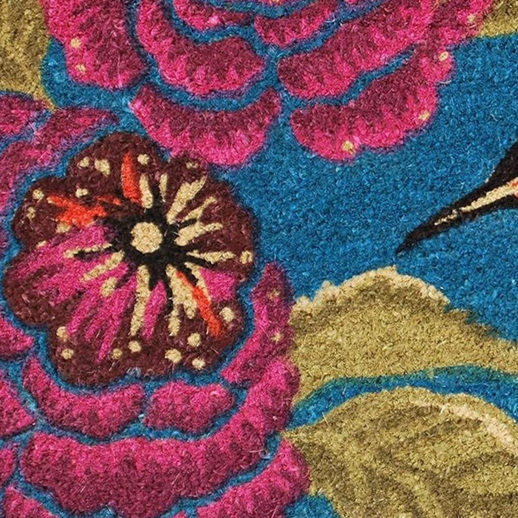 17" X 29" Blue Pink And Green Hummingbird Outdoor Coir Door Mat-4