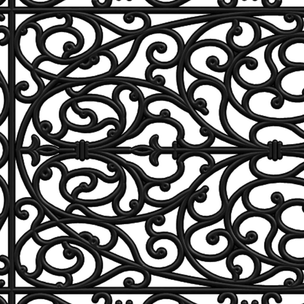 22" X 48" Black Scrollwork Outdoor Rubber Door Mat-8