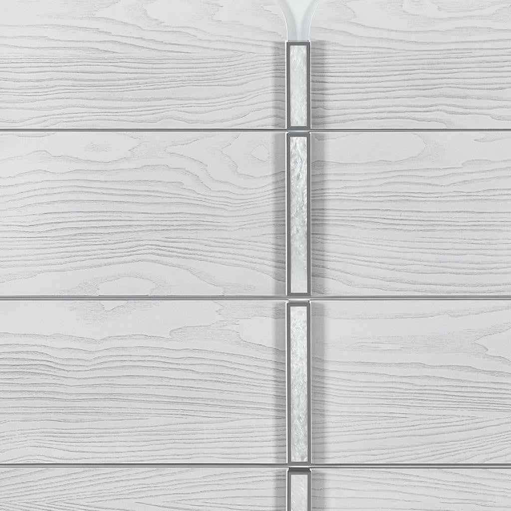 38" Gray And White Wood Five Drawer Dresser-6