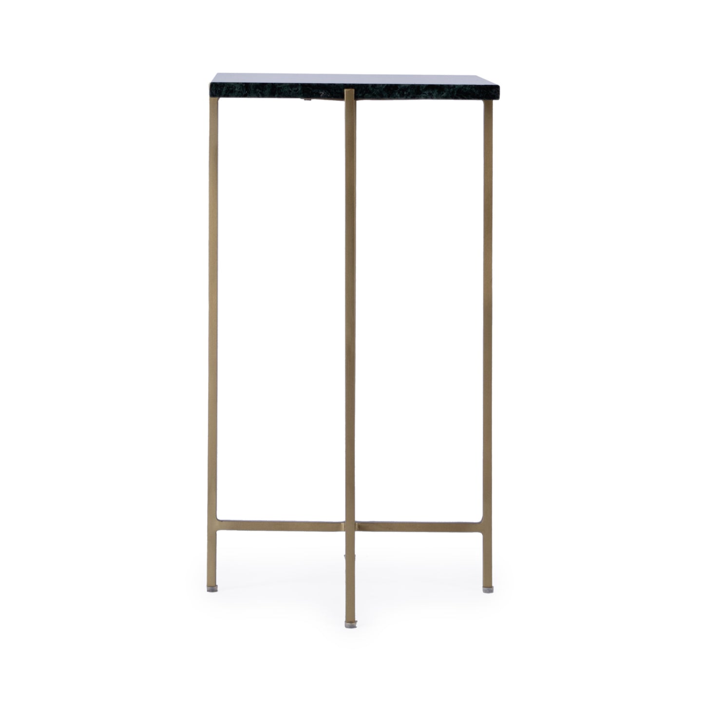 21" Green and Gold Marble and Iron Square End Table-3