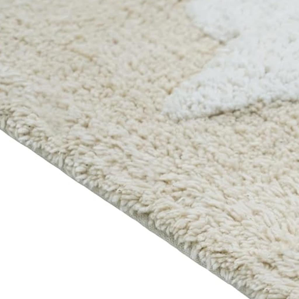 32" White And Beige Cotton Clouds and Stars Youthful Bath Rug-2