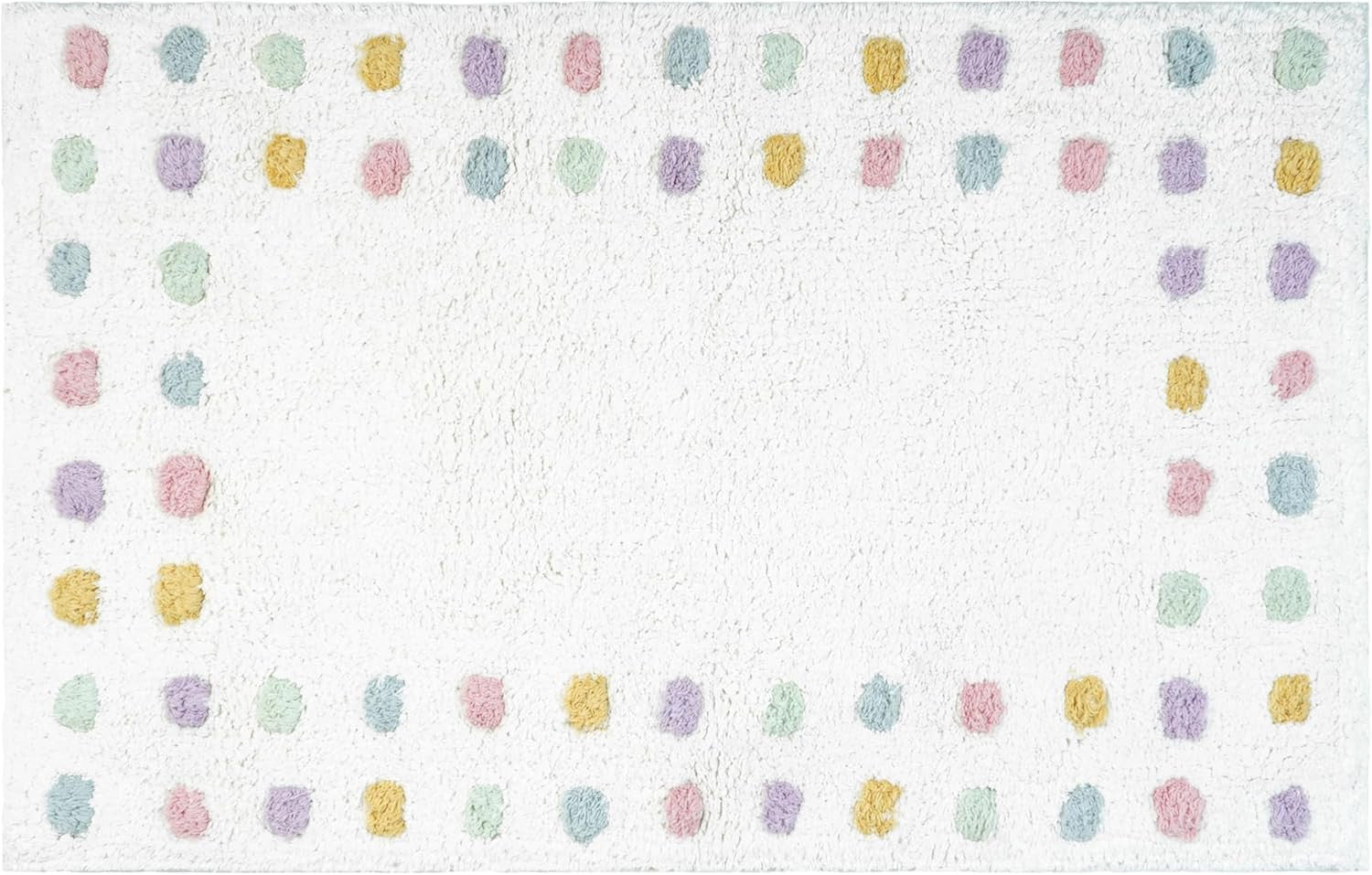 32" White Purple And Pink Cotton Polka Dots Bath Rug-0