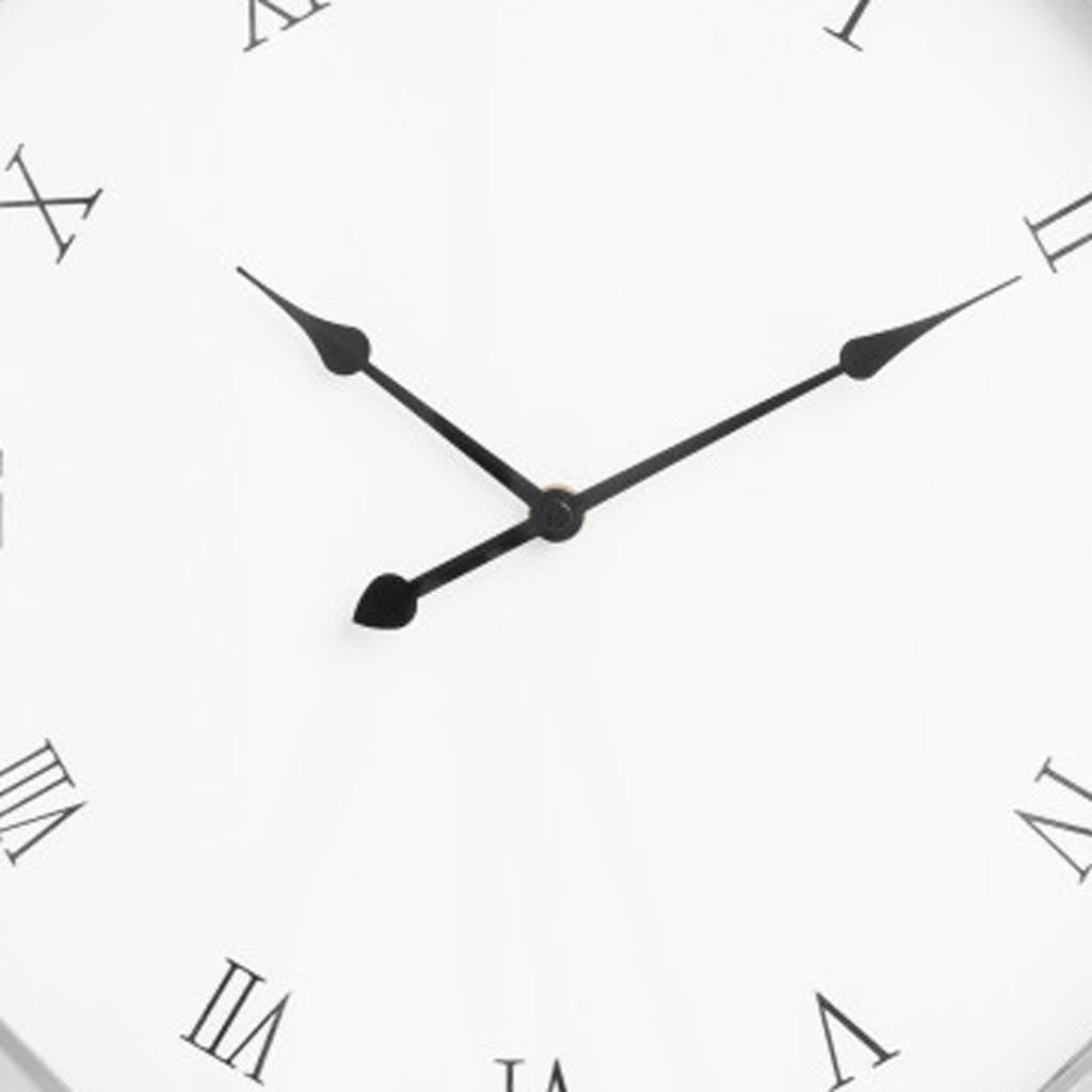 26" Silver Mirrored Glass Silent Analog Geometric Wall Clock-2