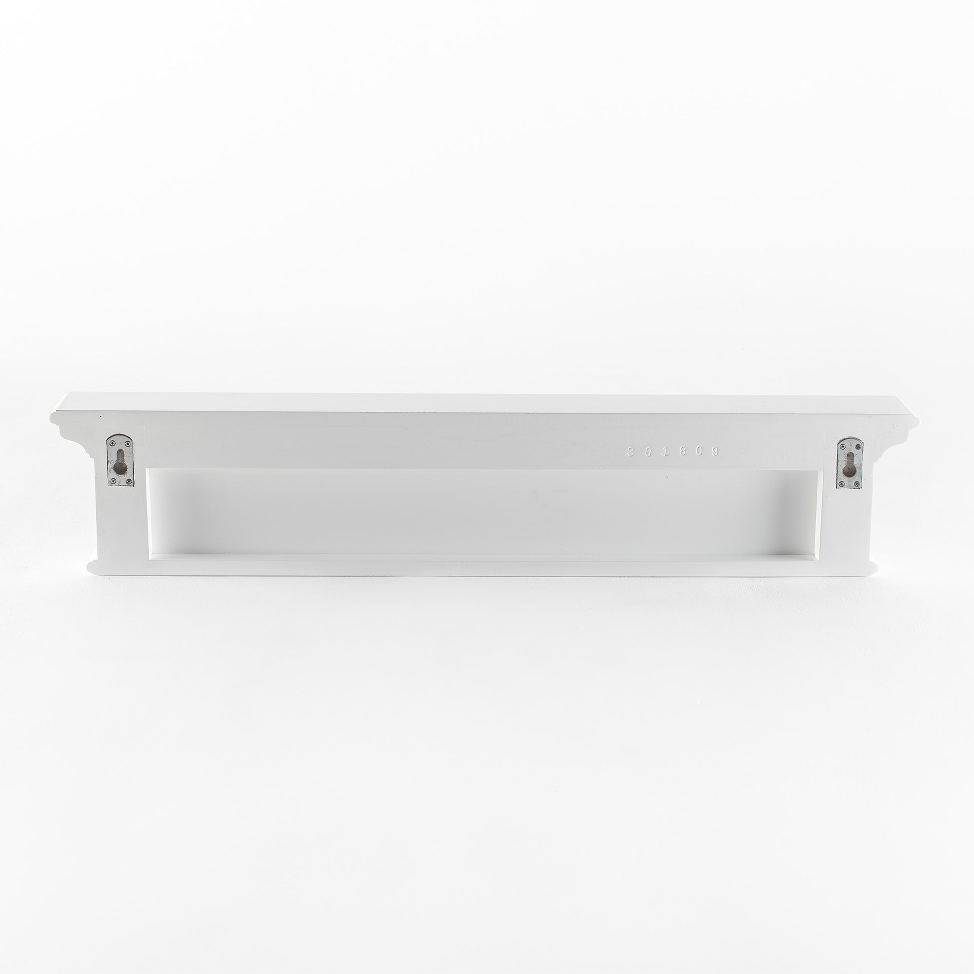 39" White Solid Wood Six Hook Wall Mount Coat Rack-4