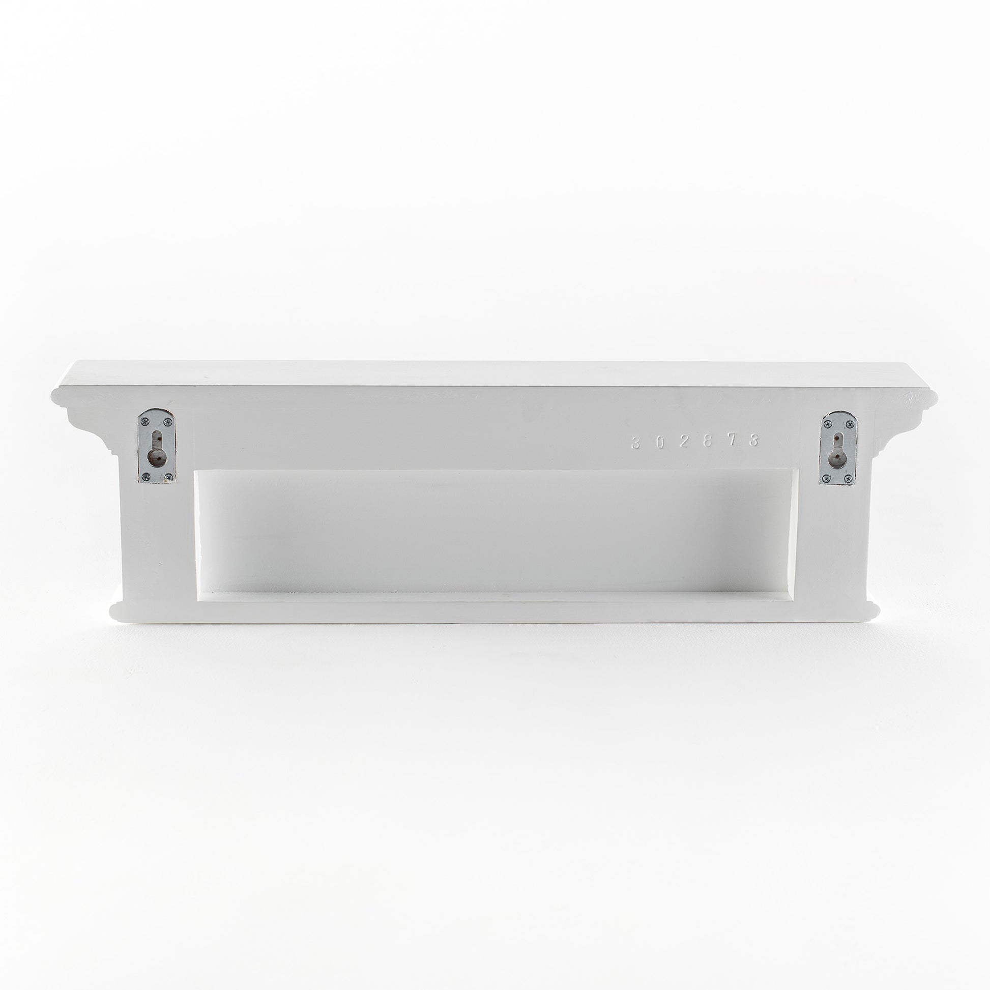 28" White Solid Wood Four Hook Wall Mount Coat Rack-3