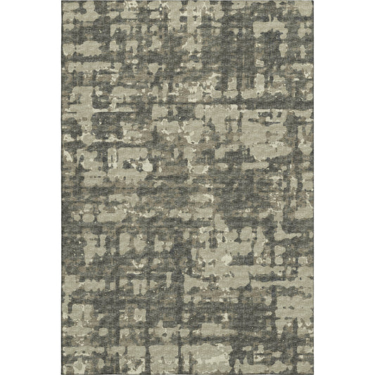 3' X 5' Brown And Beige Abstract Washable Area Rug With UV Protection-0