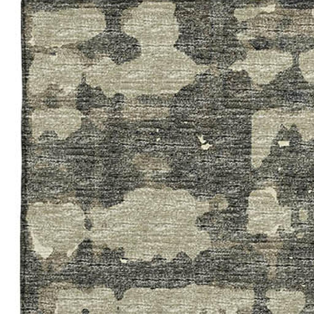 3' X 5' Brown And Beige Abstract Washable Area Rug With UV Protection-2