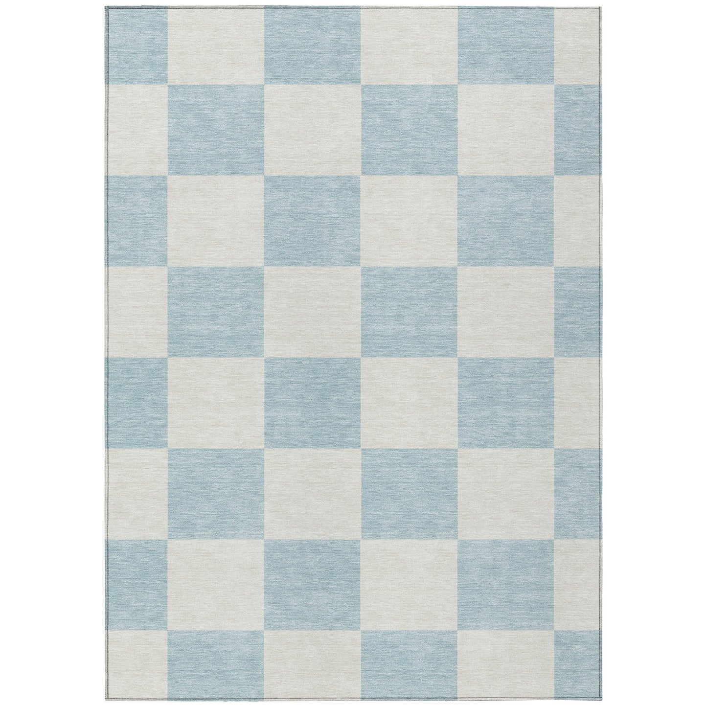 3' X 5' Sky Blue And Ivory Geometric Washable Indoor Outdoor Area Rug-0