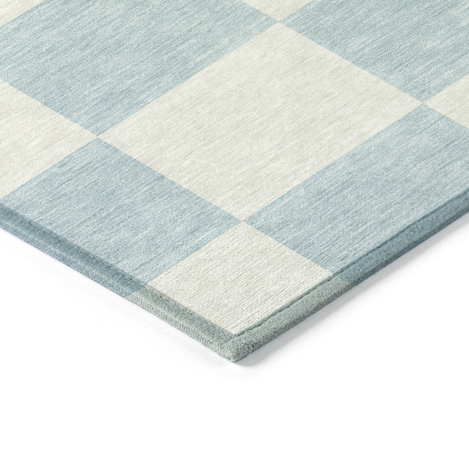 3' X 5' Sky Blue And Ivory Geometric Washable Indoor Outdoor Area Rug-2