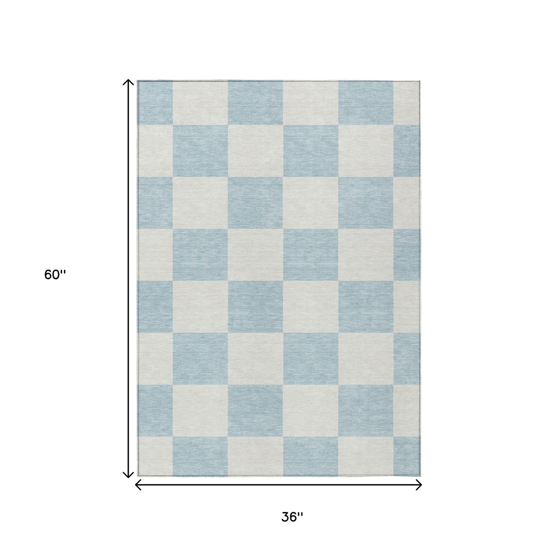 3' X 5' Sky Blue And Ivory Geometric Washable Indoor Outdoor Area Rug-7