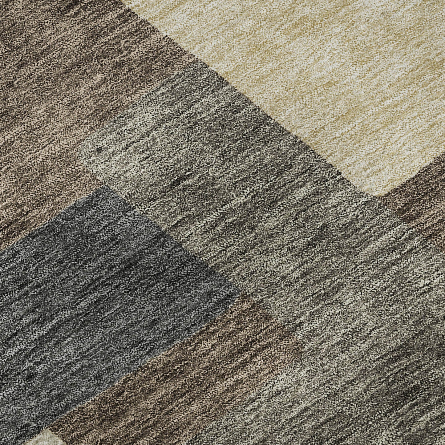 5' X 8' Chocolate Beige And Black Abstract Geometric Washable Area Rug With UV Protection-8
