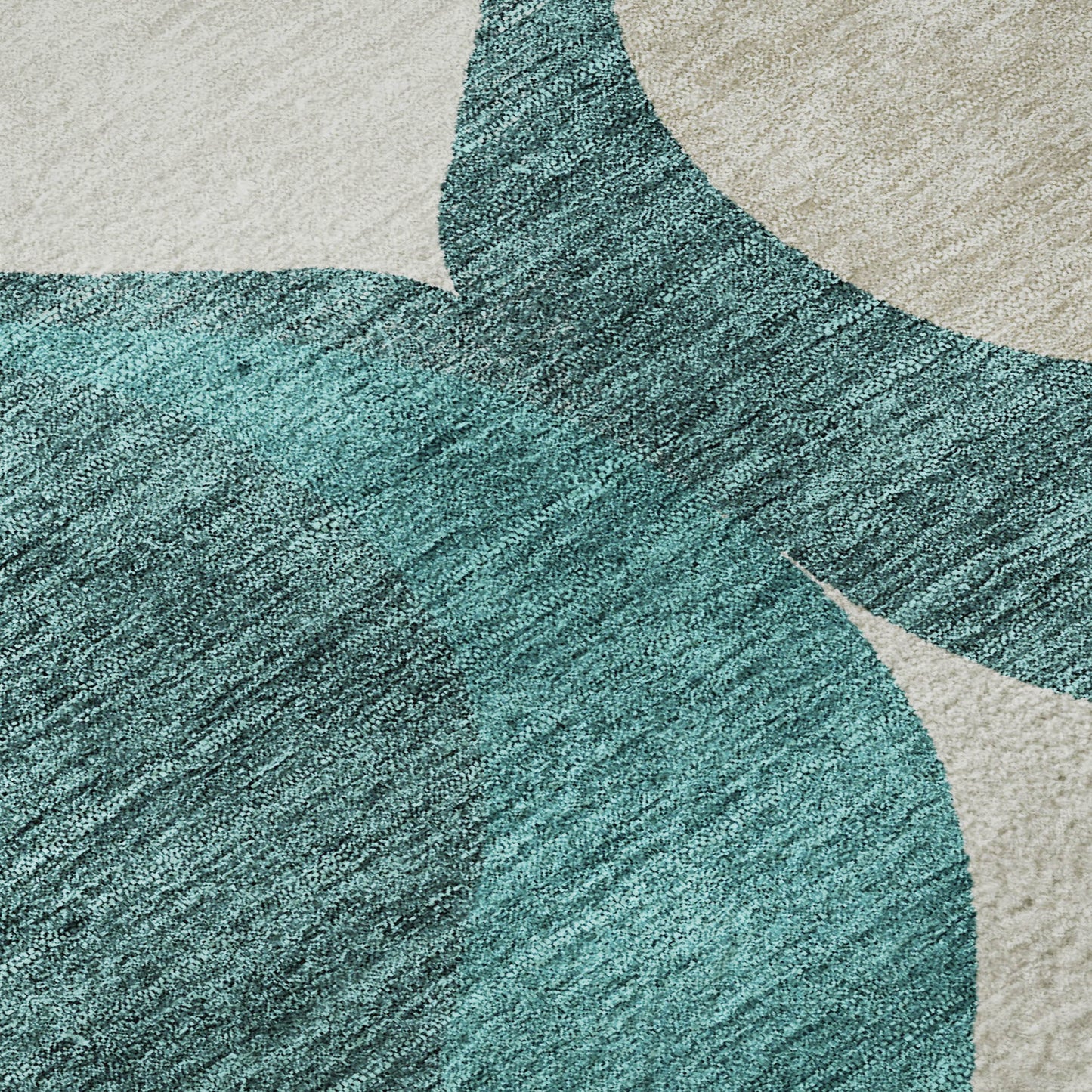 5' X 8' Teal And Ivory Ogee Washable Area Rug With UV Protection-8