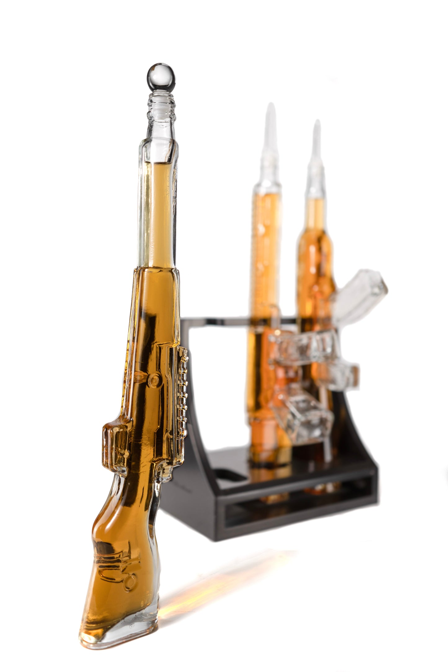 3 Gun Whiskey Decanters Set AR15, AK47, & Rifle Gun Decanter Set 1000ml by The Wine Savant - Veteran Gifts, Home Bar, Gun Lover Gifts, Tik Tok Gun Decanter, Military Gifts-3