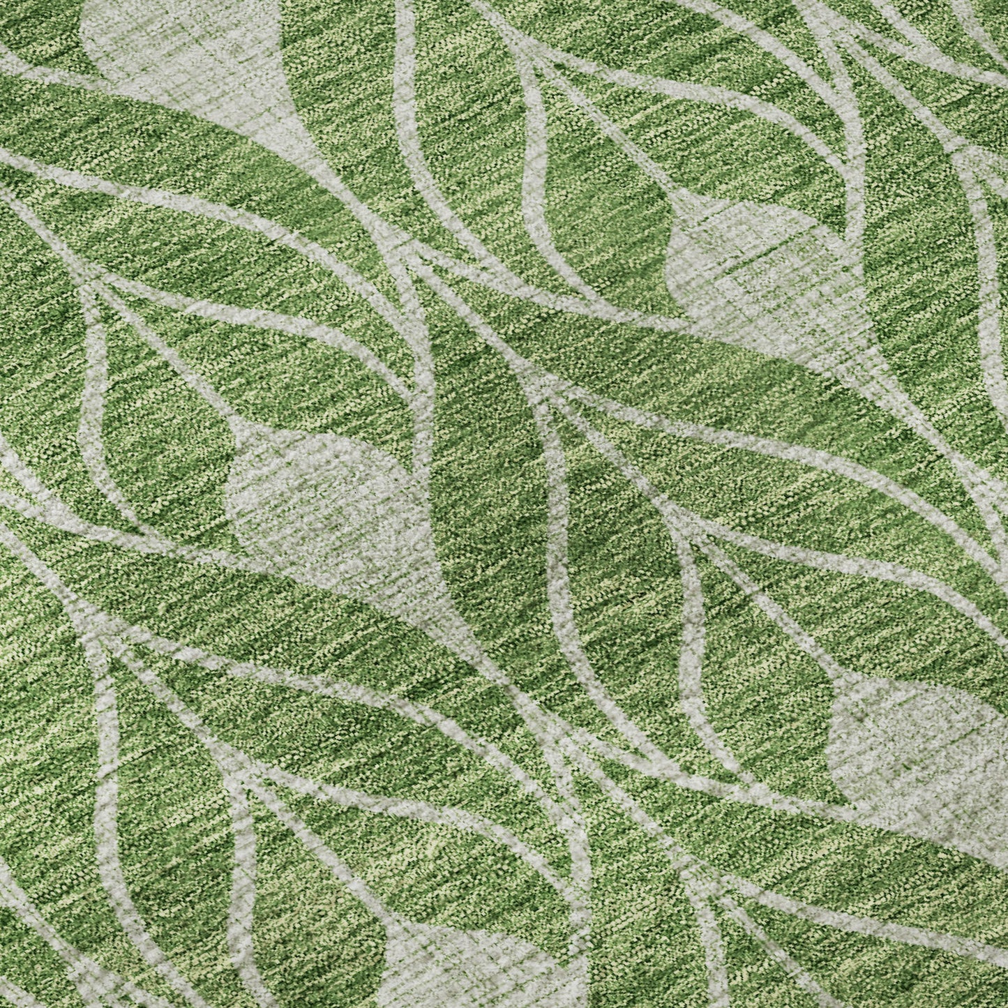 3' X 5' Green And Ivory Geometric Washable Area Rug With UV Protection-8