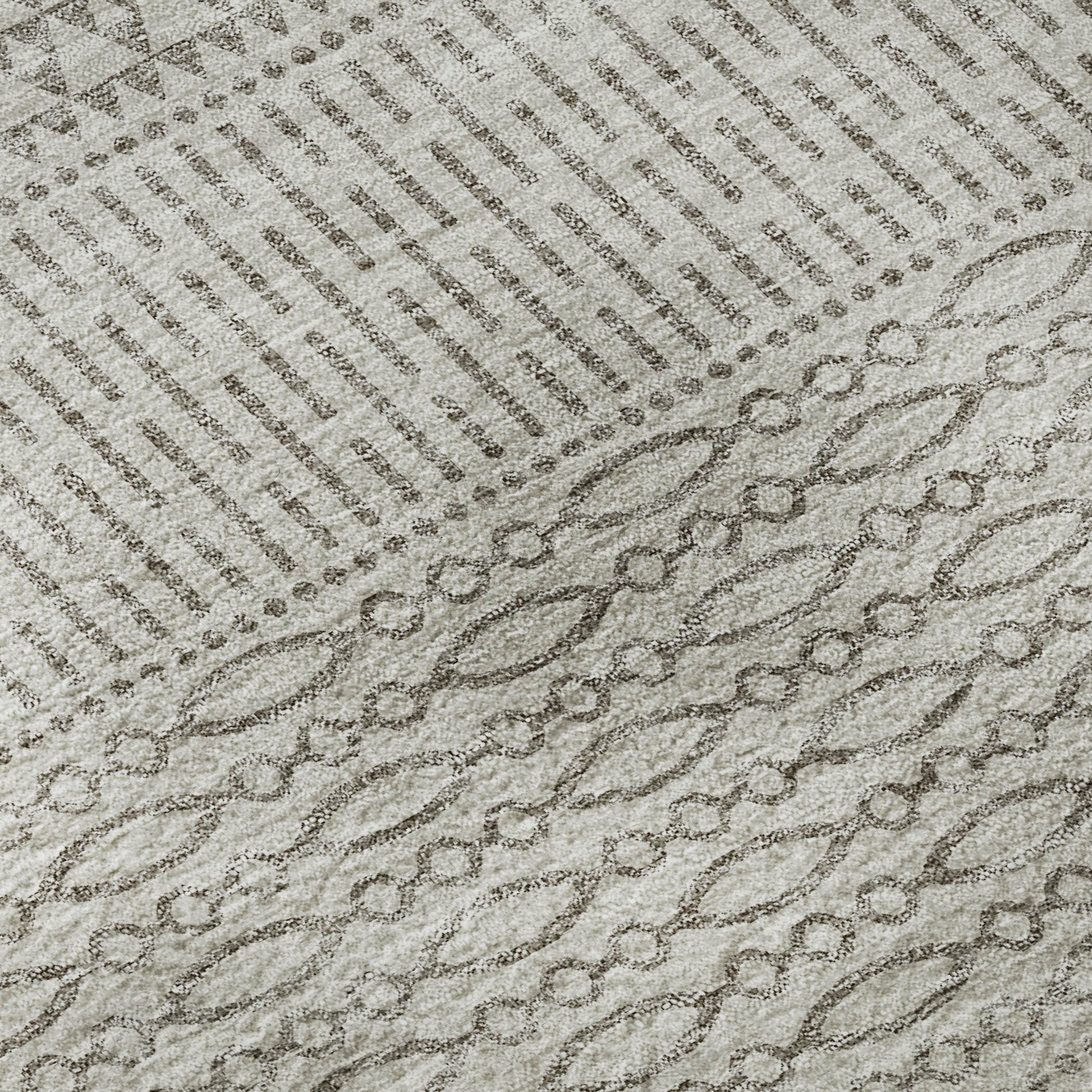 3' X 5' Beige And Ivory Striped Washable Area Rug With UV Protection-8