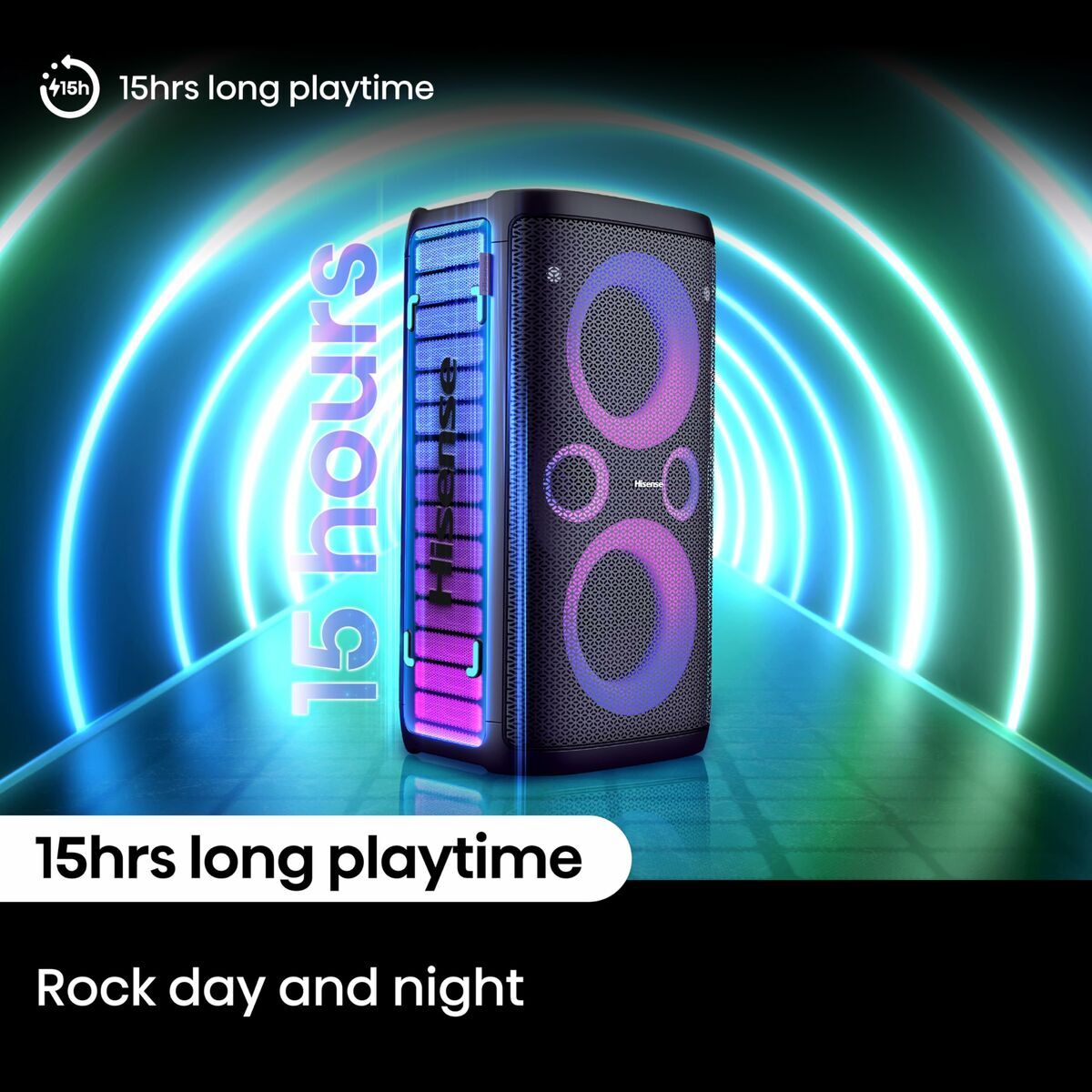 Portable Bluetooth Speakers Hisense PARTY STORM Black 300 W-5
