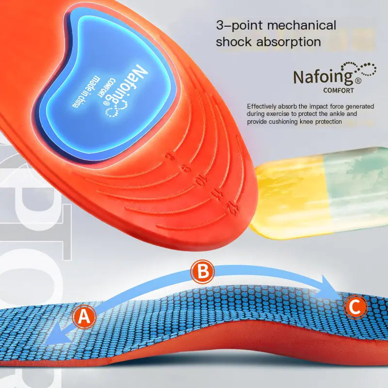 Men's Athletic Insoles with Shock Absorption and Breathability