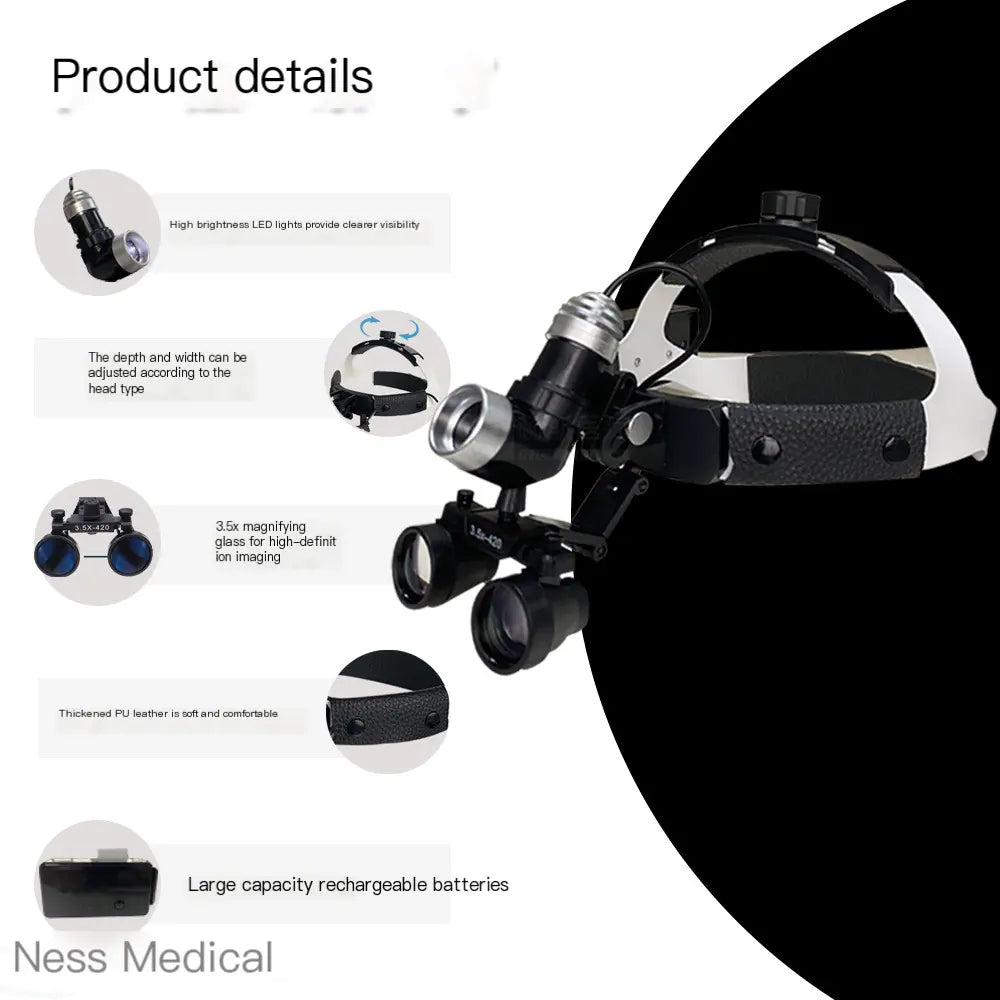 Dental Head Magnifier with 7W Surgical Light