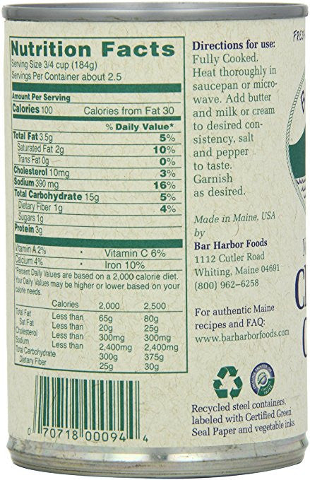 Bar Harbor Clam & Corn Chowder (6x15 Oz)-3
