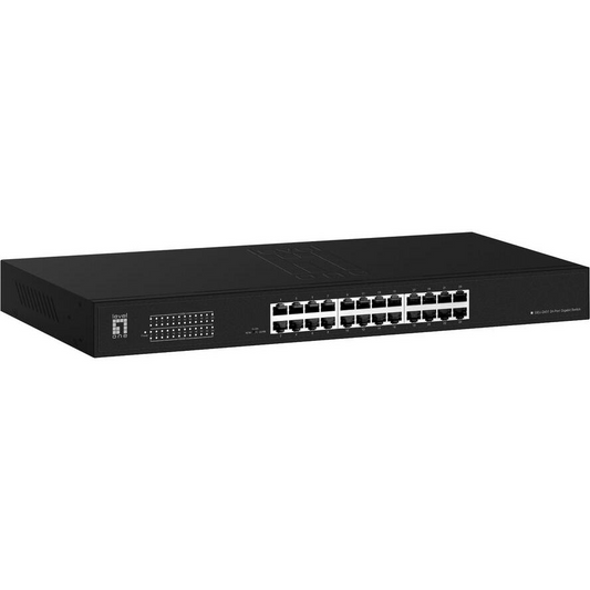 LevelOne Switch 24x GE GEU-2431 19\" Rack Mount Kit Fara management Gigabit Ethernet (10/100/1000) 1U Negru (GEU-2431)-0