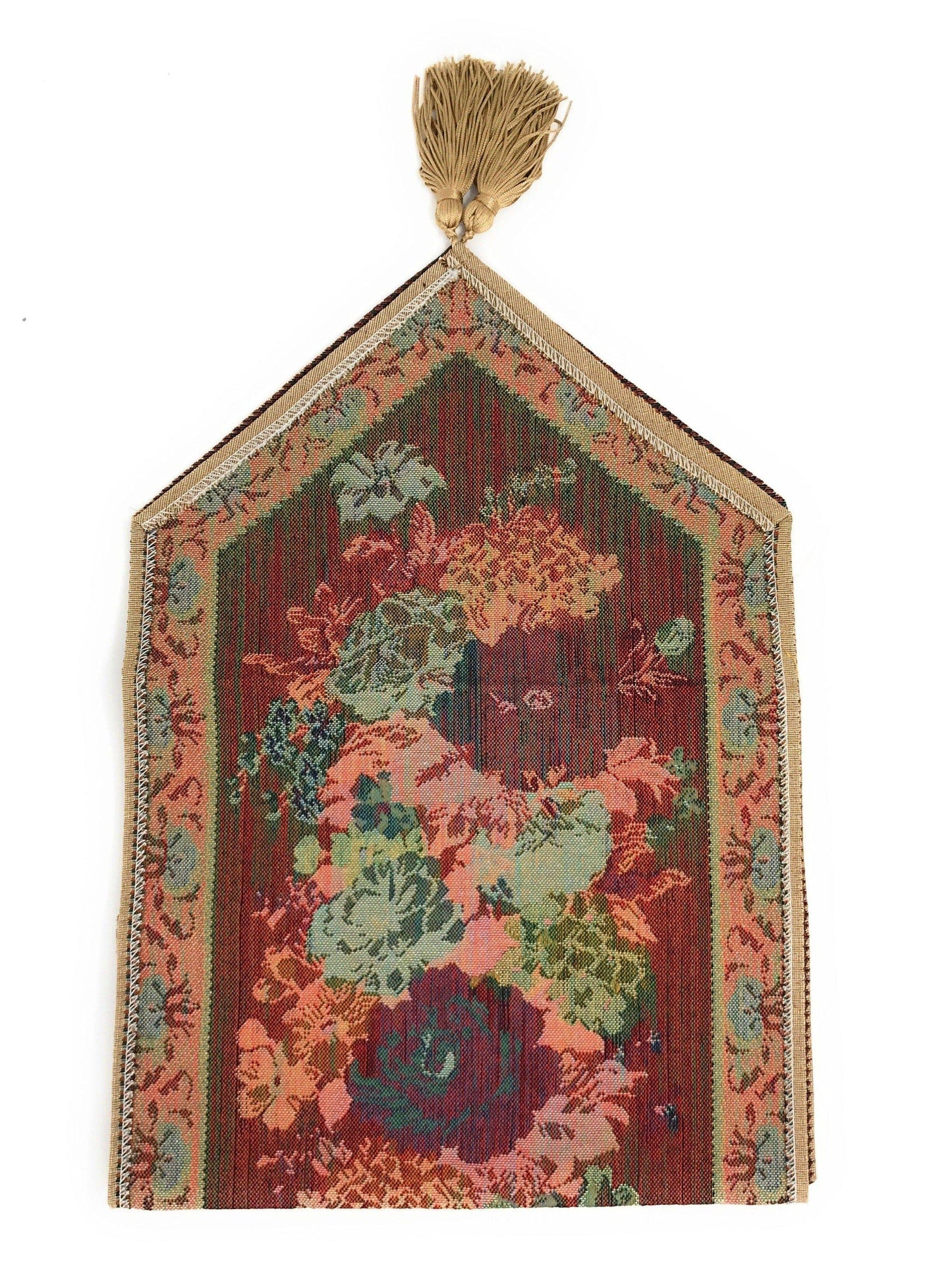 DaDa Bedding Set of 3-Pieces - Breath of Spring Floral Beige Woven Dining Tapestry Table Runners (3089)-4