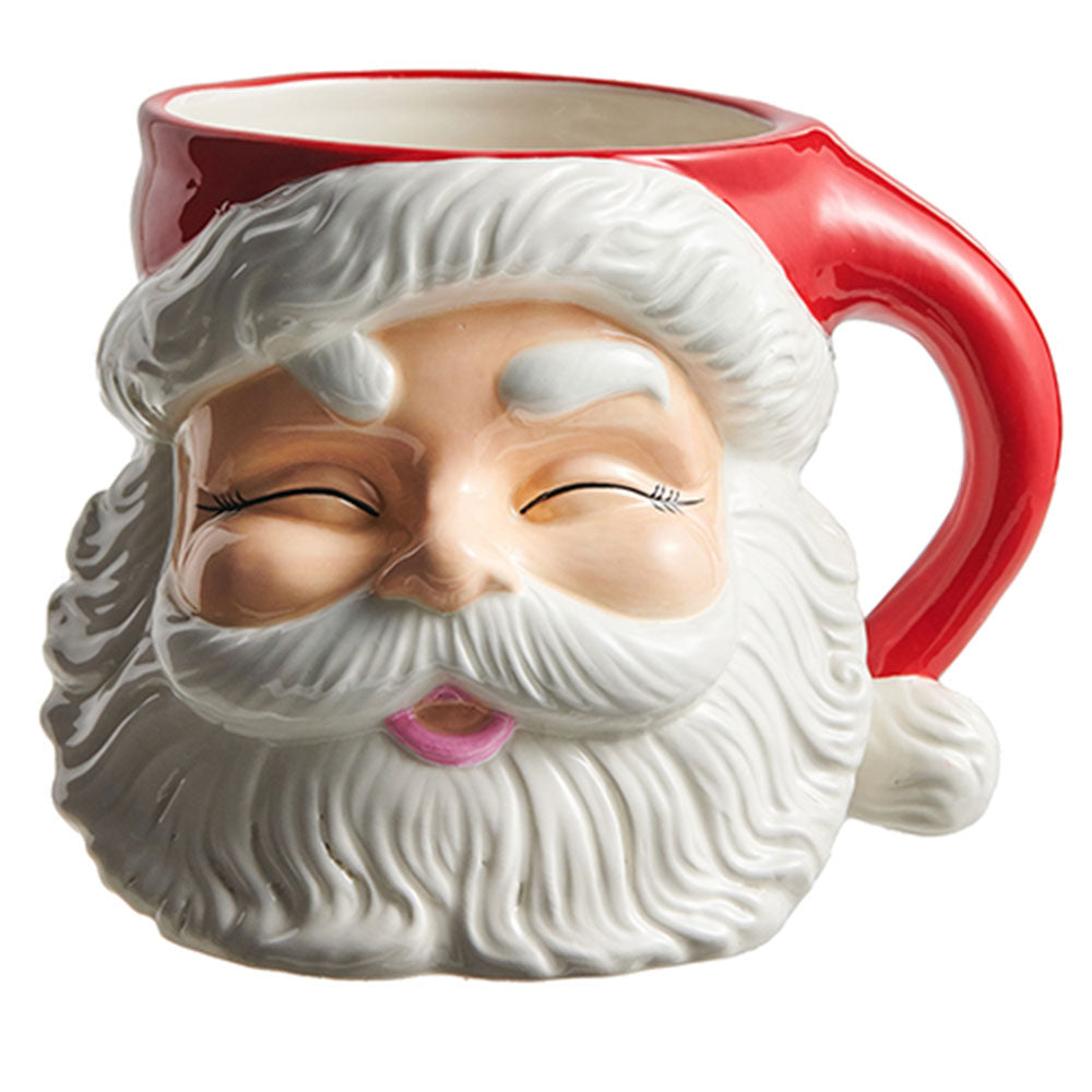 7.5" Red Santa Mug Ceramic Container-0