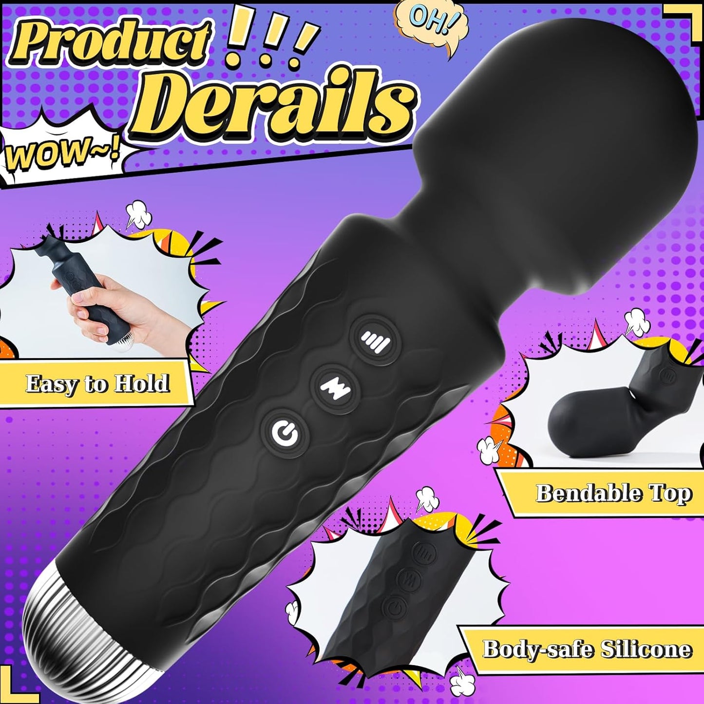 SurgeWand Powerful Wand Vibrator for Women – Flexible Head-1