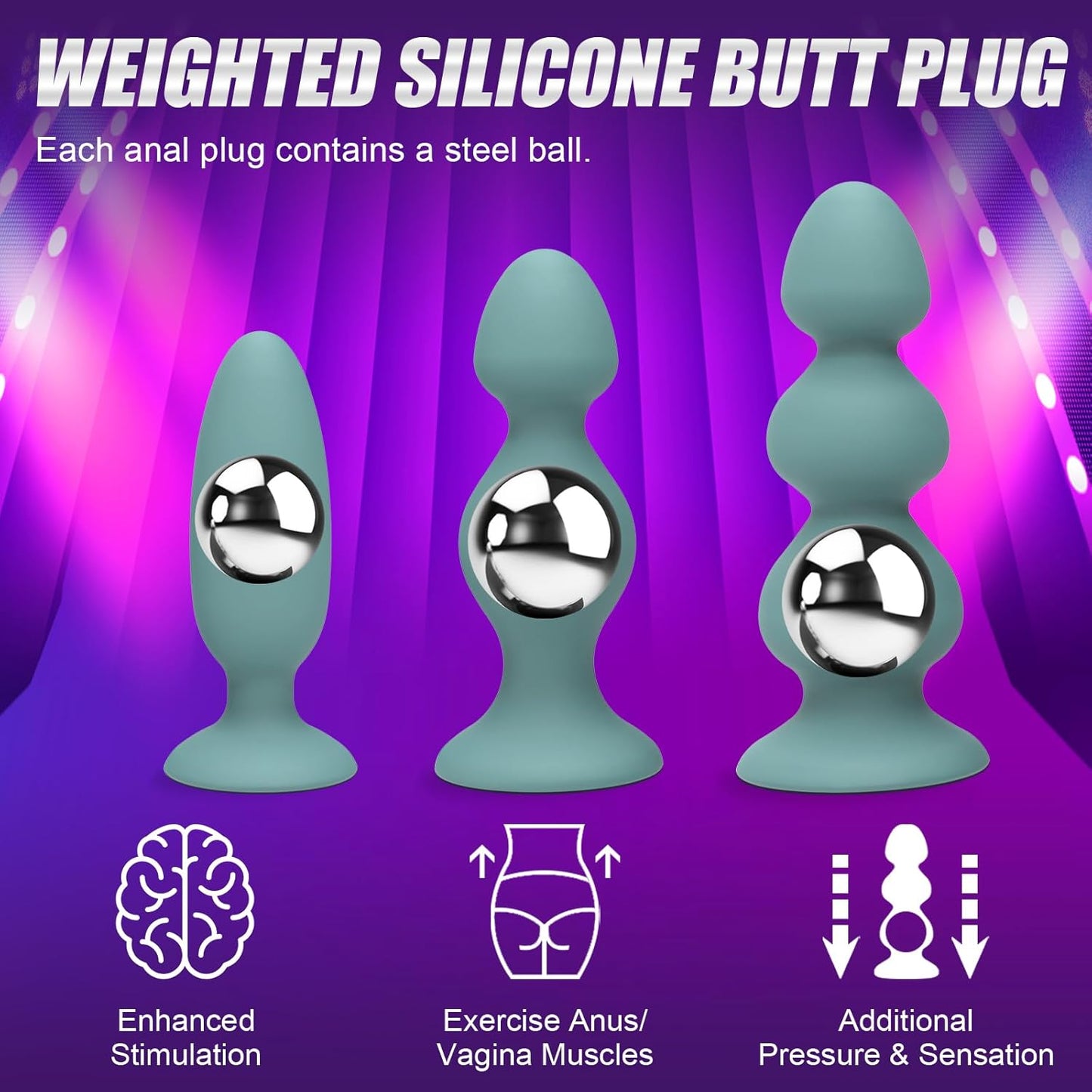 PhantomCharm Weighted Butt Plug Set-3