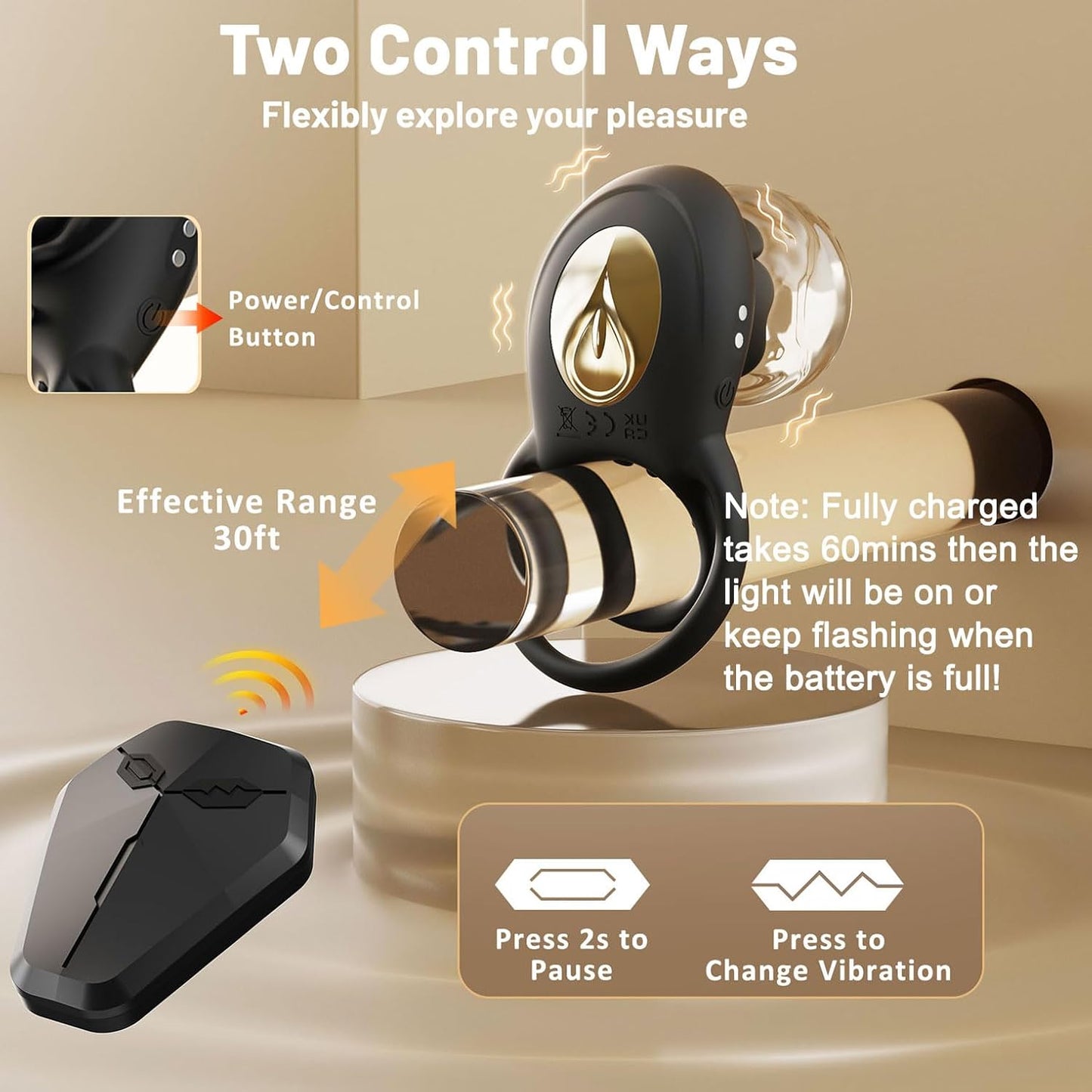 SilkOasis Vibrating Cock Ring Clitoral Massager-4