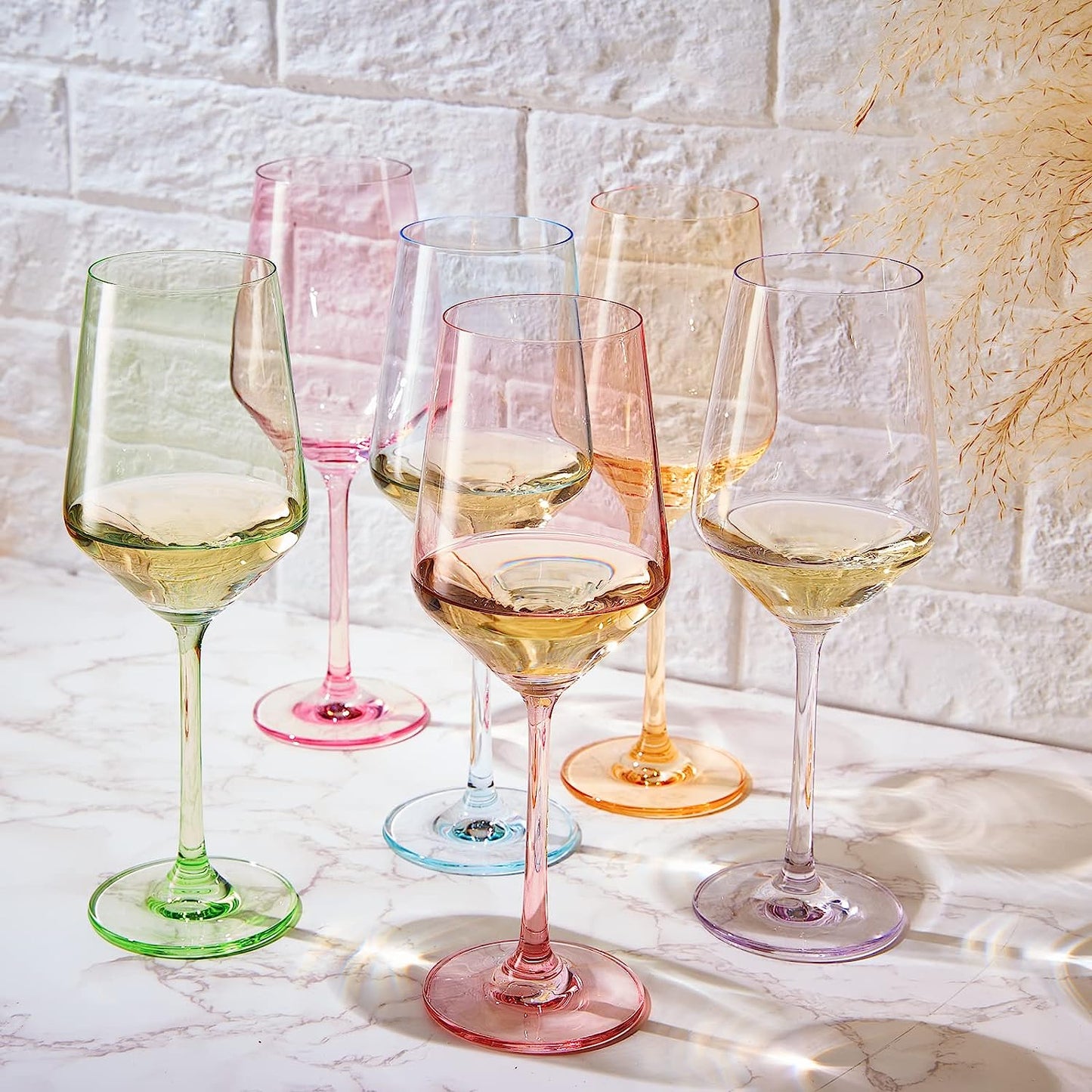 Make Your Own Set Wine Glass SINGLE, Colorful Purple Colored Large 12 oz Glass, Unique Italian Style Tall for White & Red Wine, Gifts for Mothers Day Gift, Set of 1 Beautiful Glassware (Purple)-1
