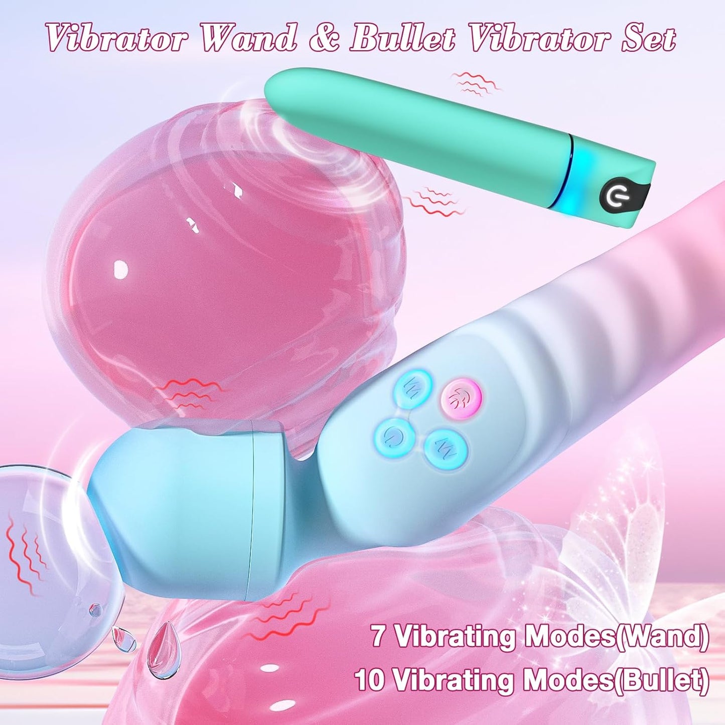 HeatTremor Clitoral Stimulator Wand & Bullet Vibrator Set-1