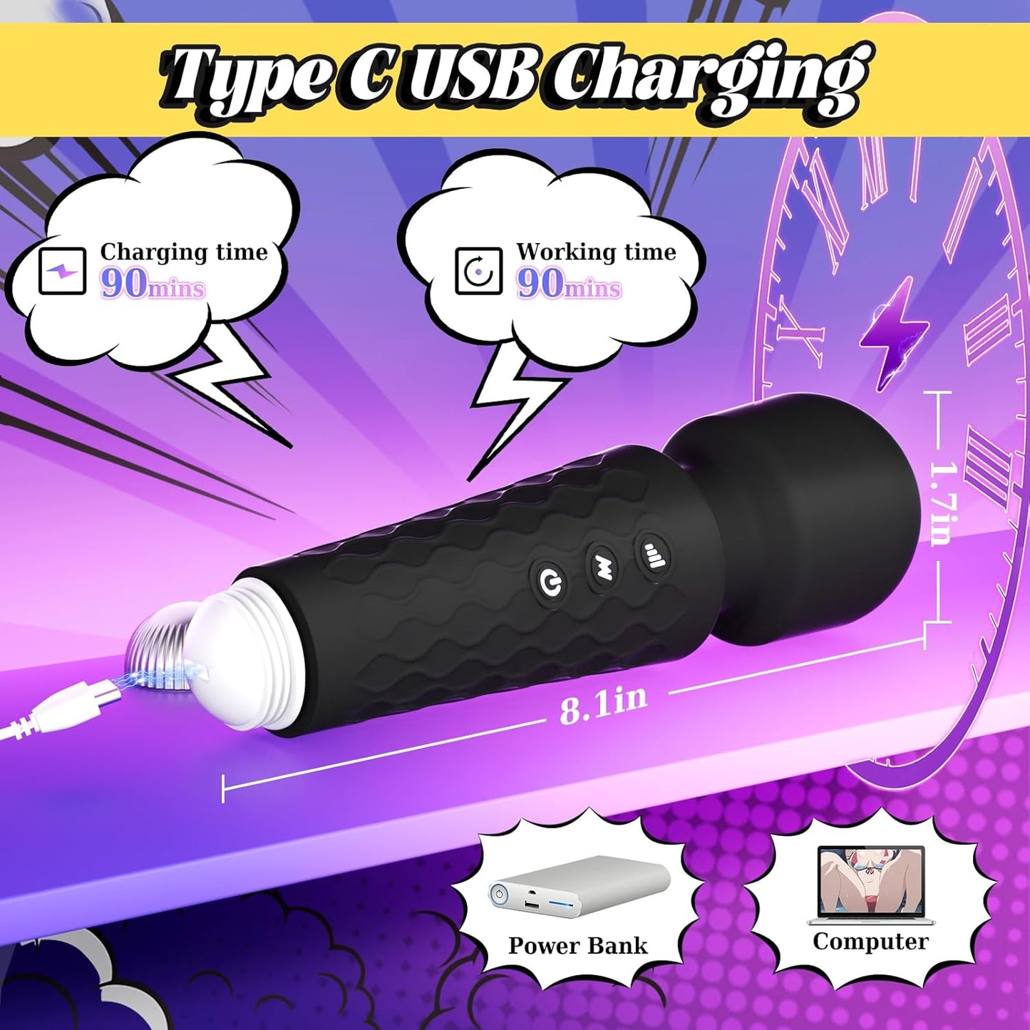 SurgeWand Powerful Wand Vibrator for Women – Flexible Head-3