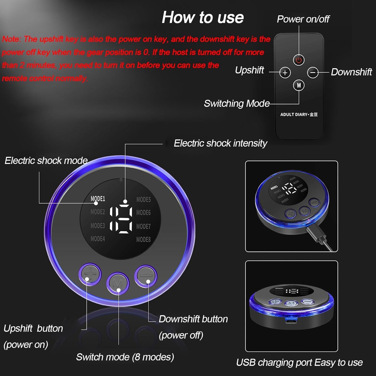 SereneGlow Electric Shock Silicone Anal Beads Plug-4