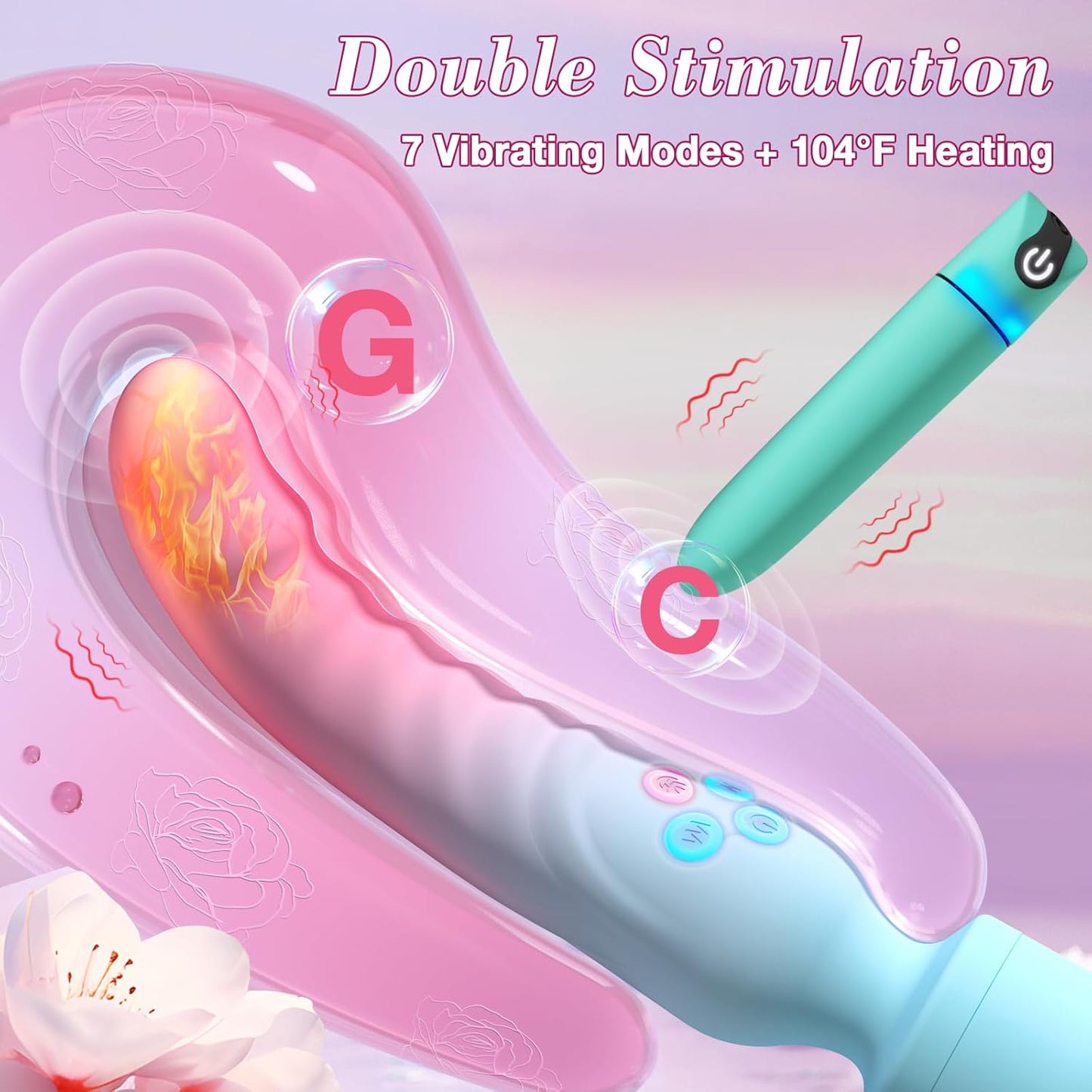 HeatTremor Clitoral Stimulator Wand & Bullet Vibrator Set-2