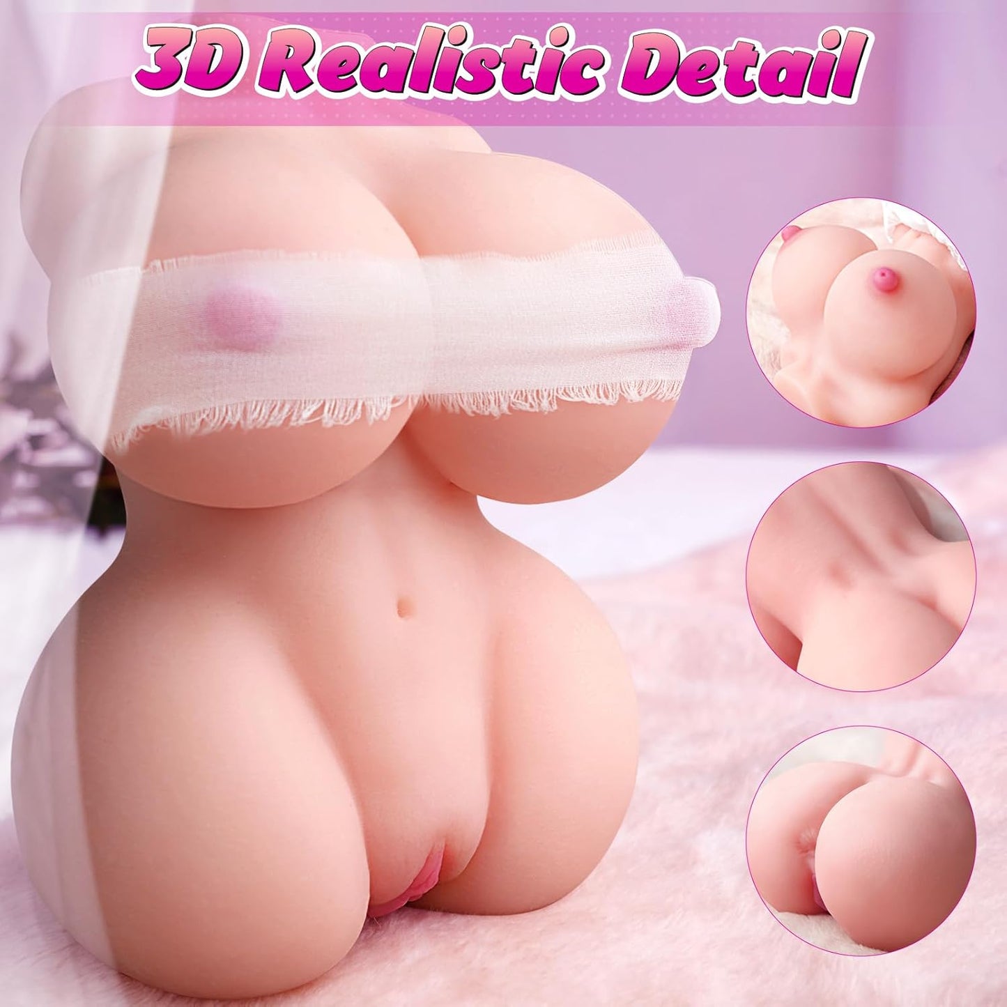 LumeAngel : Mini Sex Doll for Men | 1.8lb Pocket Pussy with Realistic Texture-3